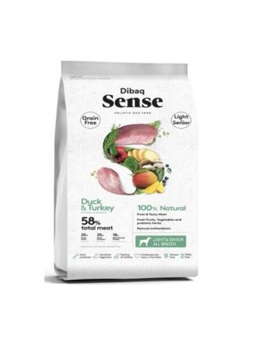 DIBAQ SENSE pato y pavo perro senior light 2kg. SG DIBAQ VET