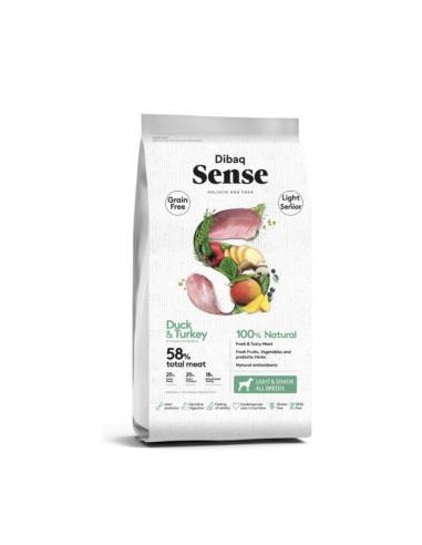 DIBAQ SENSE pato y pavo perro senior light 12kg.SG DIBAQ VET