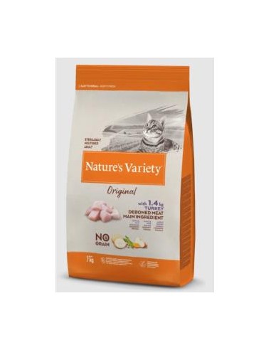 NATURES VARIETY FELINE ADULT STERIL PAVO 7kg. NATURE S VARIETY VET