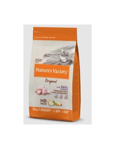 NATURES VARIETY FELINE ADULT STERIL PAVO 1,25kg. NATURE S VARIETY VET