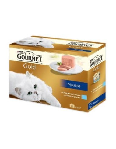 GOURMET GOLD MOUSSE PESCADO OCEANO CAJA 12X85gr. PURINA VET