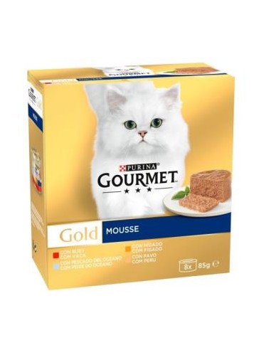 GOURMET GOLD MOUSSE SURTIDO CAJA 8X85gr. PURINA VET