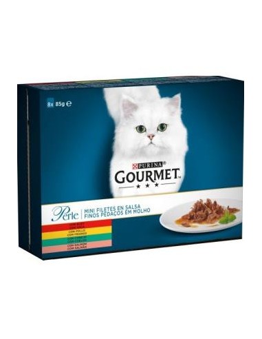 GOURMET PERLE LAMINAS POLLO CAJA 8X85gr. PURINA VET