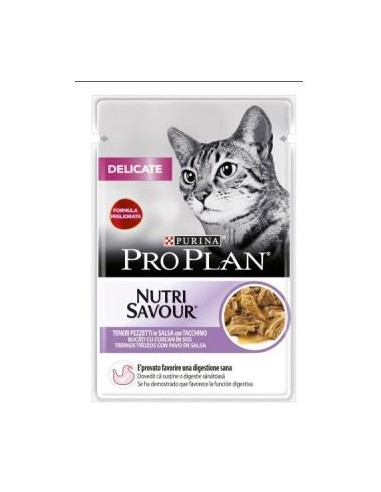 PRO PLAN FELINE DELICATE PAVO 26X85gr. PURINA VET