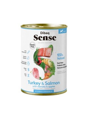 DIBAQ SENSE salmon y pavo perro puppy lata 380g SG DIBAQ VET