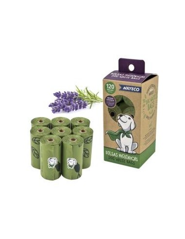 CAJA DE 8 ROLLOS DE BOLSAS HIGIENICA aroma lavanda NAYECO VET