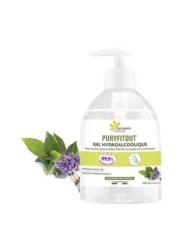 PURYFITOUT gel hidroalcoholico con AE 450ml.VEGAN FLEURANCE NATURE