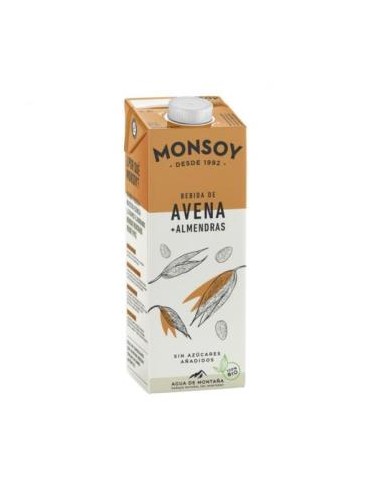 BEBIDA VEGETAL DE ALMENDRAS con avena 1lt 6uds.BIO MONSOY