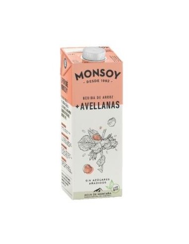 BEBIDA VEGETAL DE ARROZ con avellanas 1lt 6uds. MONSOY