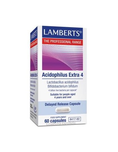 ACIDOFILUS EXTRA 4 S/LECHE 60cap. (REFRIGERACION) LAMBERTS