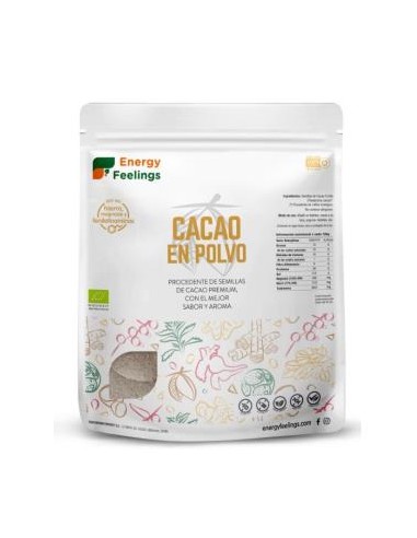 CACAO polvo 1kg. ECO VEGAN SG ENERGY FEELINGS