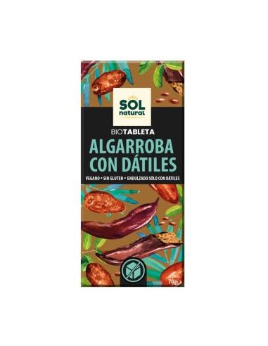 ALGARROBA con datiles tableta 70gr. BIO SG VEGAN SOLNATURAL