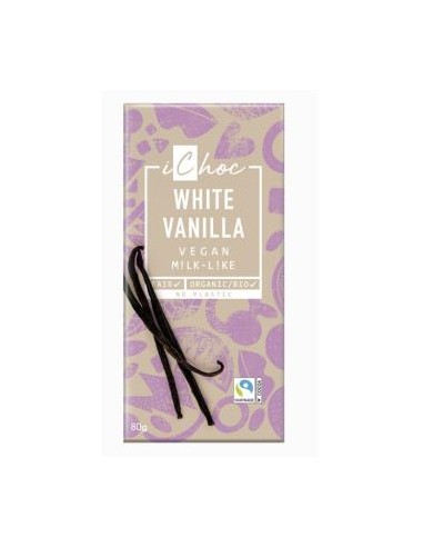 WHITE VAINILLA vainilla Bourbon chocolate 80g BIO ICHOC