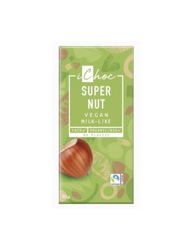 SUPER NUT con avellanas chocolate 80gr. BIO VEGAN ICHOC