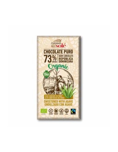 CHOCOLATE NEGRO 73% con agave 100gr. ECO SG CHOCOLATES SOLE