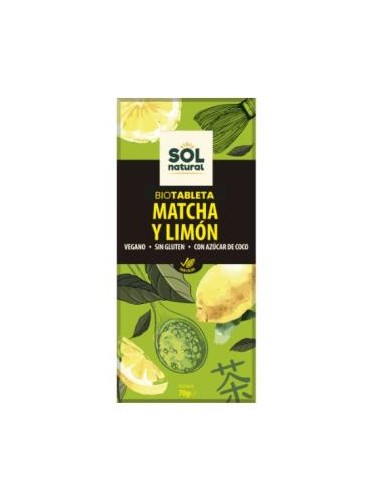 CHOCOLATE DE TE MATCHA Y LIMON tableta 70gr. BIO SOLNATURAL