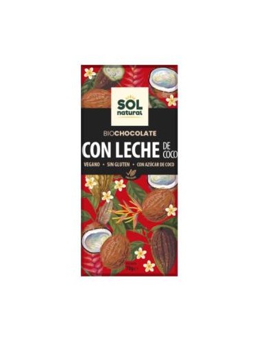 CHOCOLATE CON LECHE DE COCO tableta 70gr. BIO SOLNATURAL