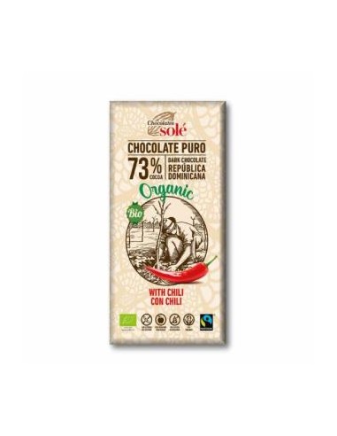 CHOCOLATE NEGRO 73% con chili 100gr. ECO SG CHOCOLATES SOLE