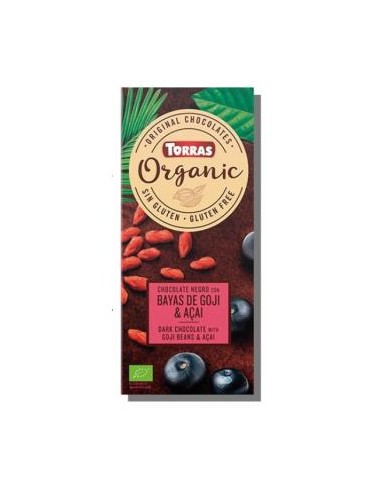 CHOCOLATE NEGRO con bayas goji -açai 100gr. BIO SG TORRAS