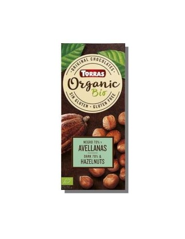 CHOCOLATE NEGRO 70% con avellanas 100gr. BIO SG TORRAS