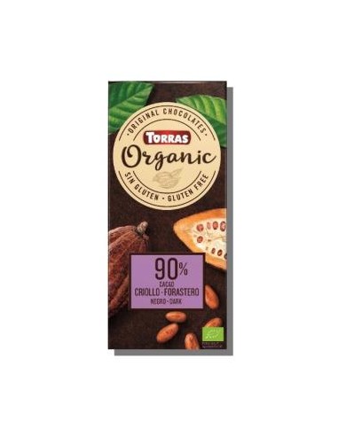 CHOCOLATE NEGRO 90% criollo forastero 100g BIO SG TORRAS