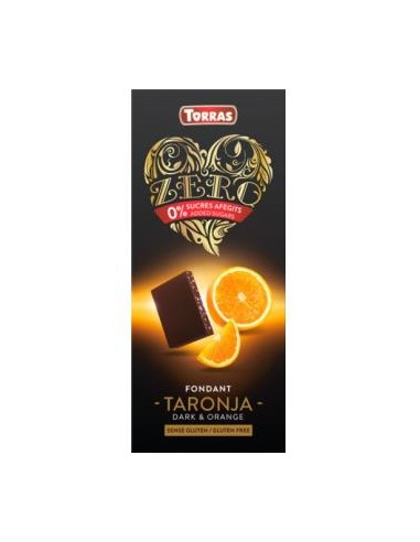 CHOCOLATE NEGRO con naranja ZERO 125gr TORRAS