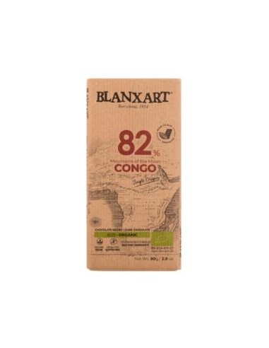 CHOCOLATE NEGRO 82% CONGO 80gr. ECO** BLANXART