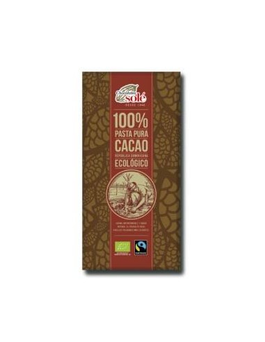 CHOCOLATE NEGRO 100% 80gr. ECO SG CHOCOLATES SOLE