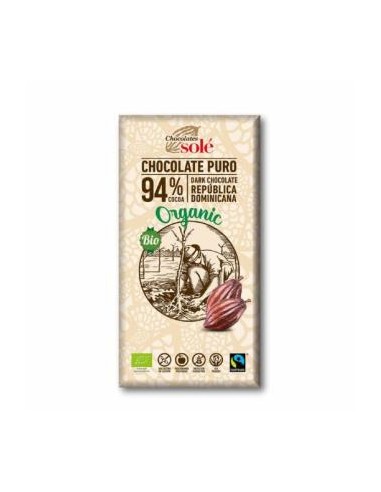 CHOCOLATE NEGRO 94% 100gr. ECO SG CHOCOLATES SOLE