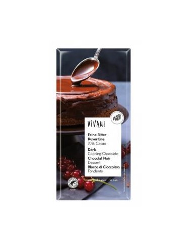 CHOCOLATE NEGRO 70% para postres 200gr. BIO VEGAN VIVANI