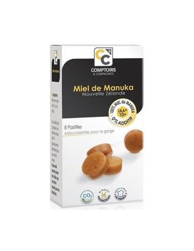 PASTILLAS 100% MIEL MANUKA IAA10+ 8 pastillas. COMPTOIRS & COMPAGNIES