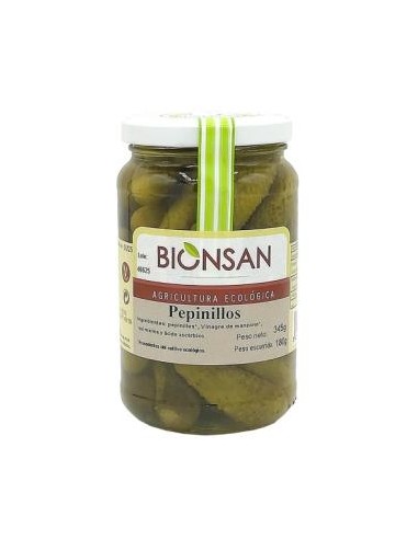 PEPINILLOS en vinagre proximidad 345gr. ECO BIONSAN