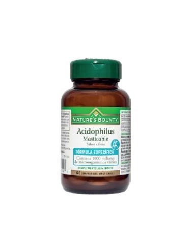 ACIDOPHILUS sabor fresa 60comp. masticable NATURES BOUNTY