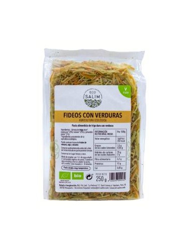 FIDEOS FINOS con verduras 250gr. BIO VEGAN ECO SALIM