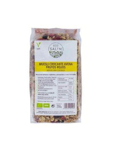 BIO MUESLI CROCANTE DE AVENA Y FRUTOS ROJOS 250gr ECO SALIM