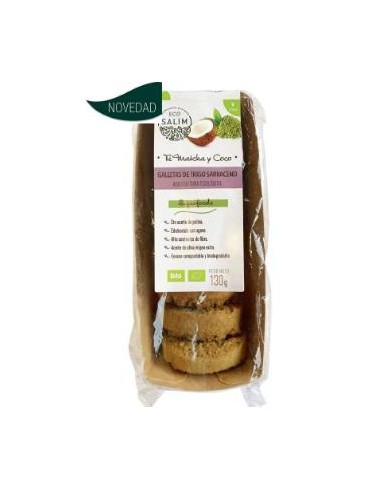 GALLETAS DE TRIGO SARRACENO MATCHA COCO 130gr. BIO ECO SALIM