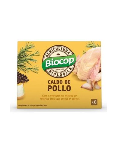 CALDO DE POLLO 6cubitos. BIO BIOCOP