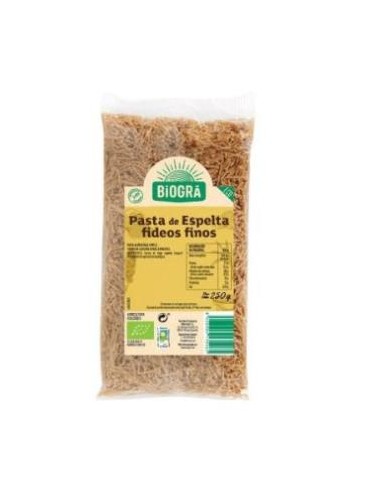 FIDEOS FINOS DE ESPELTA 250gr. BIO VEGAN BIOGRA