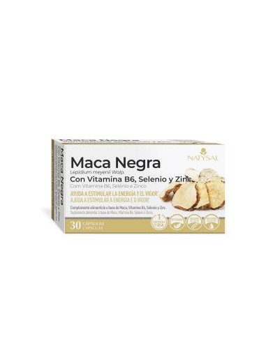 MACA NEGRA con B6, selenio y zinc 30cap. NATYSAL