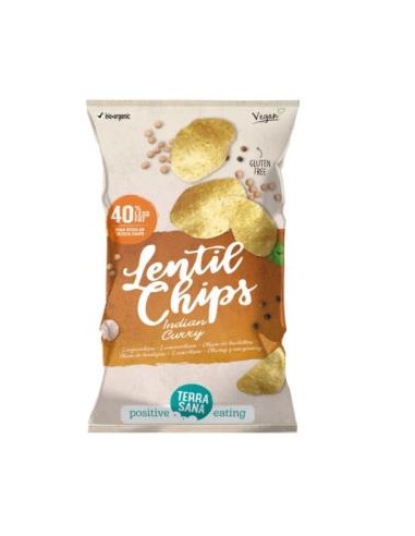 CHIPS DE LENTEJAS con curry 75gr. VEGAN TERRASANA