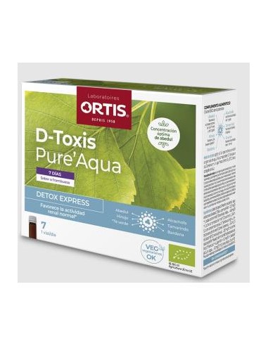 D-TOXIS PURE AQUA frambuesa 7x15ml. BIO ORTIS