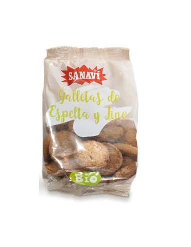 GALLETAS DE ESPELTA Y LINO 200gr. BIO VEGAN SANAVI