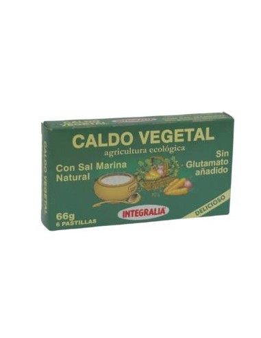 CALDO VEGETAL ECO con sal marina natural 6pastilla INTEGRALIA