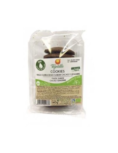 GALLETAS COOKIES SARRACENO ALGARROBA JENGIBRE 140g VEGETALIA