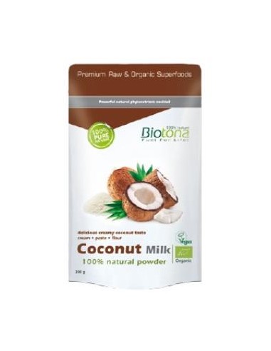 COCONUT MILK POWDER leche de coco natual 200gr BIO BIOTONA