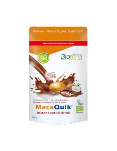 MACAQUIK instant cacao drink 200gr. BIO BIOTONA