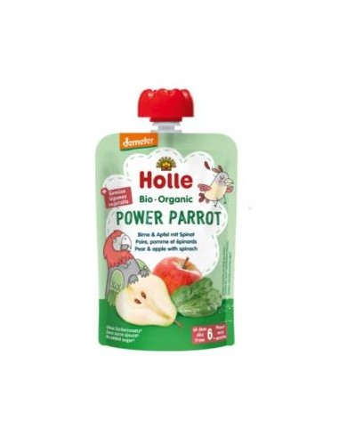 SMOOTHIE POWER PARROT pera-espinacas 6meses 100gr. HOLLE