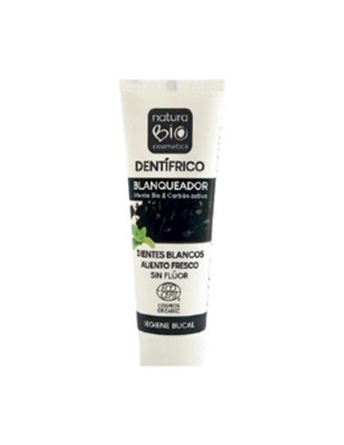 DENTIFRICO BLANQUEADOR menta-carbon activo 75ml. NATURABIO COSMETICS