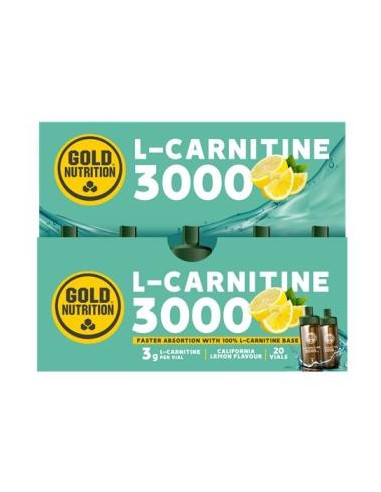 L-CARNITINA 3000mg. sabor limon 20viales GOLD NUTRITION