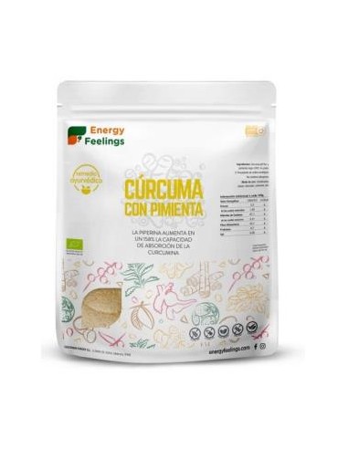 CURCUMA CON PIMIENTA polvo 1kg. ECO VEGAN SG ENERGY FEELINGS